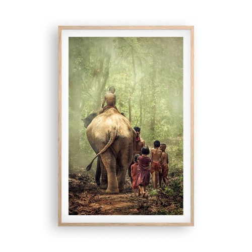 Affiche dans un chêne clair - Poster - Nouveau livre de la jungle - 61x91 cm