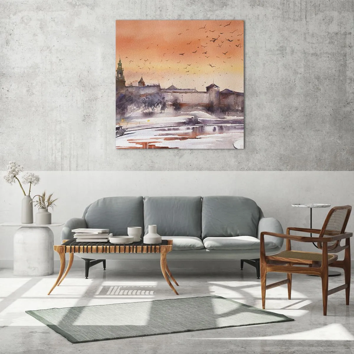 Impression sur verre - Image sur verre - Coucher de soleil royal - 60x60 cm