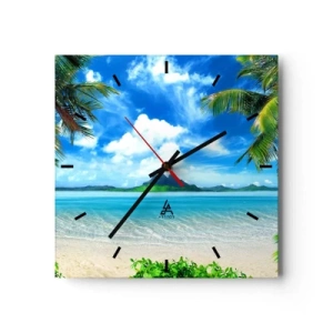 Horloge murale - Pendule murale - L'azur des tropiques - 40x40 cm