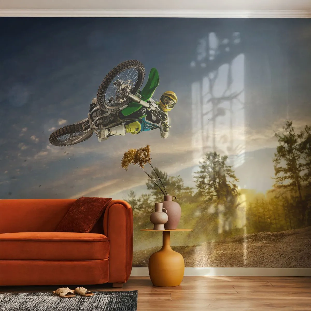 Papier Peint Photo Premium Canvas - Activez les émotions ! - sport, Moto, Motocross - 200x140 cm