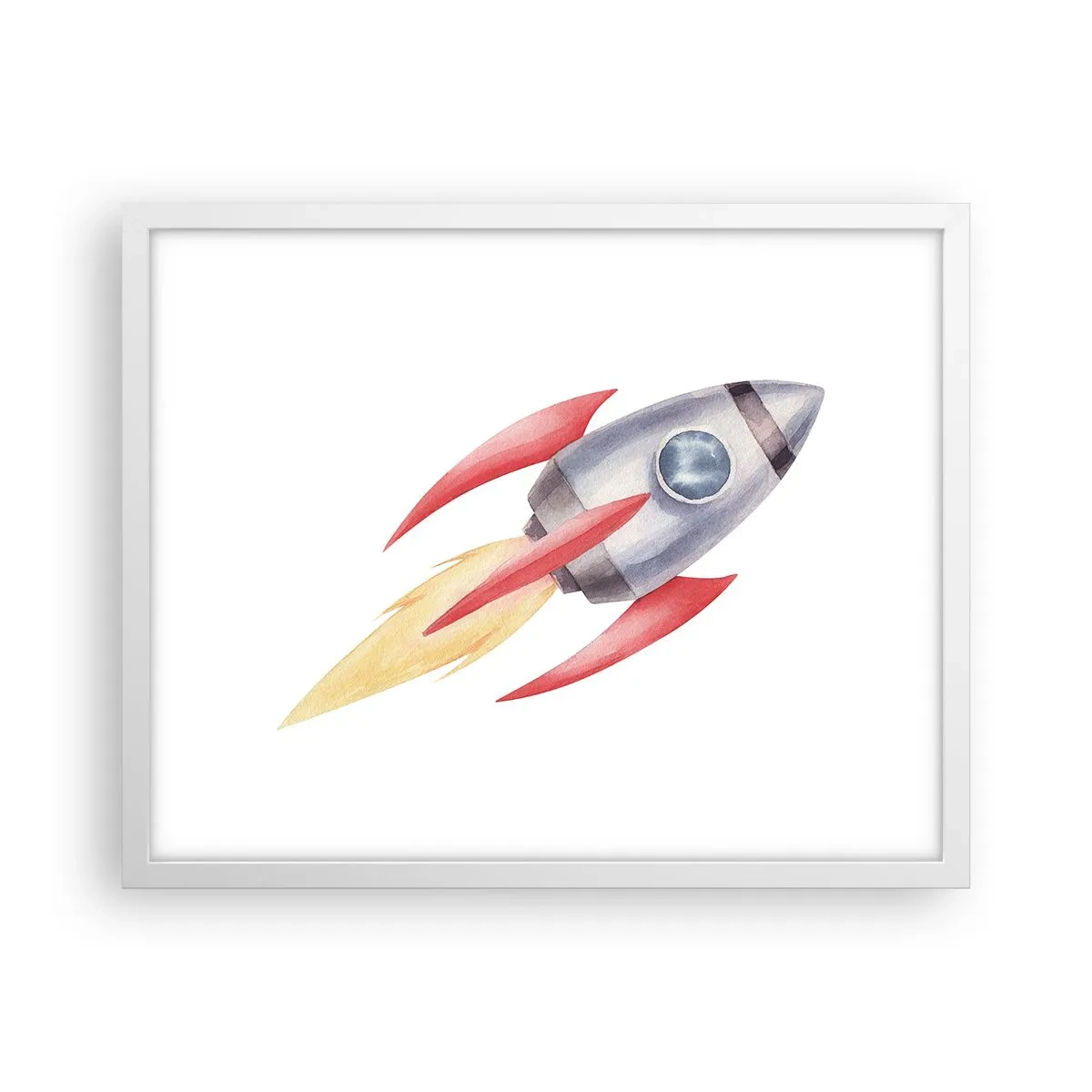 Affiche dans un cadre blanc - Poster - Plus haut, plus vite, plus loin - 50x40 cm