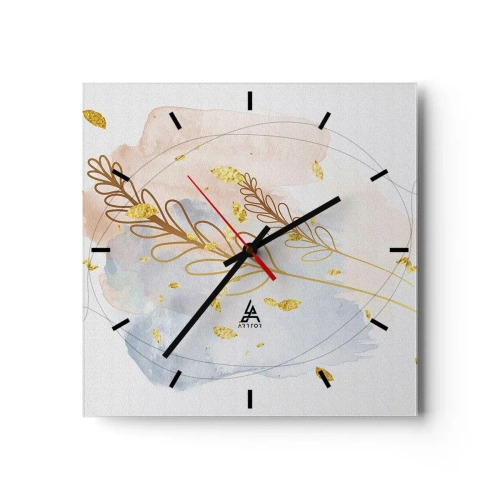 Horloge murale - Pendule murale - Explosion d'or - 40x40 cm