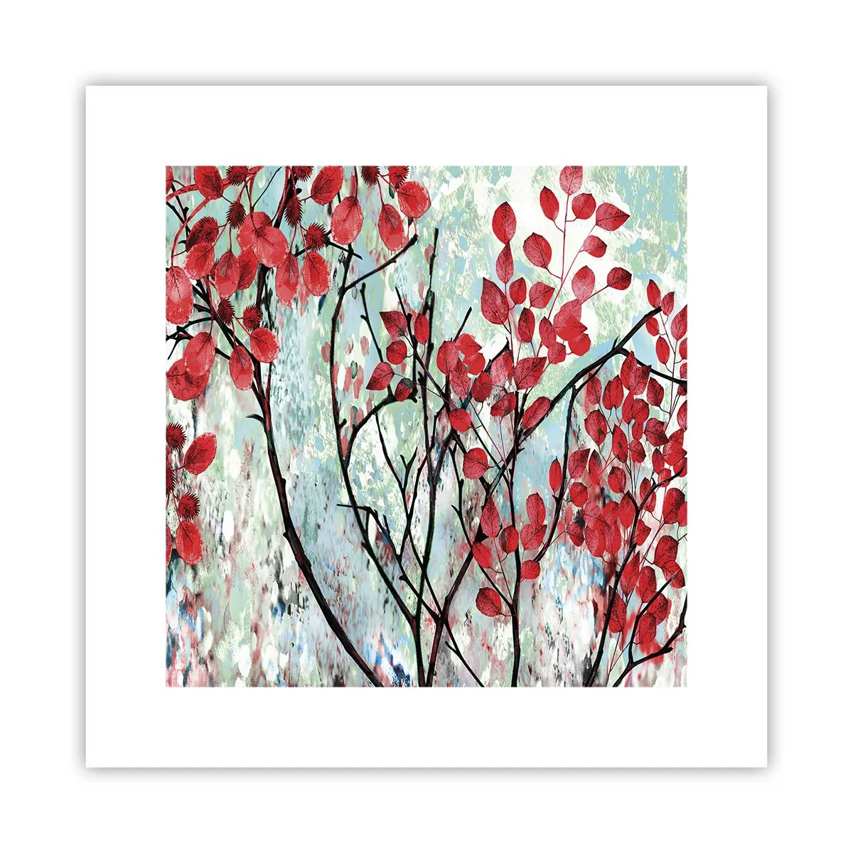 Affiche - Poster - Arbre en écarlate - 30x30 cm