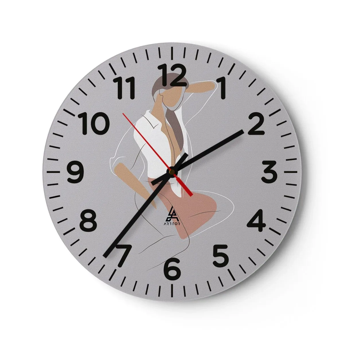 Horloge murale - Pendule murale - Contour gracieux - 30x30 cm