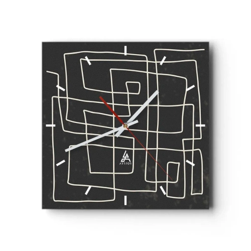 Horloge murale - Pendule murale - Pas aussi simple - 40x40 cm