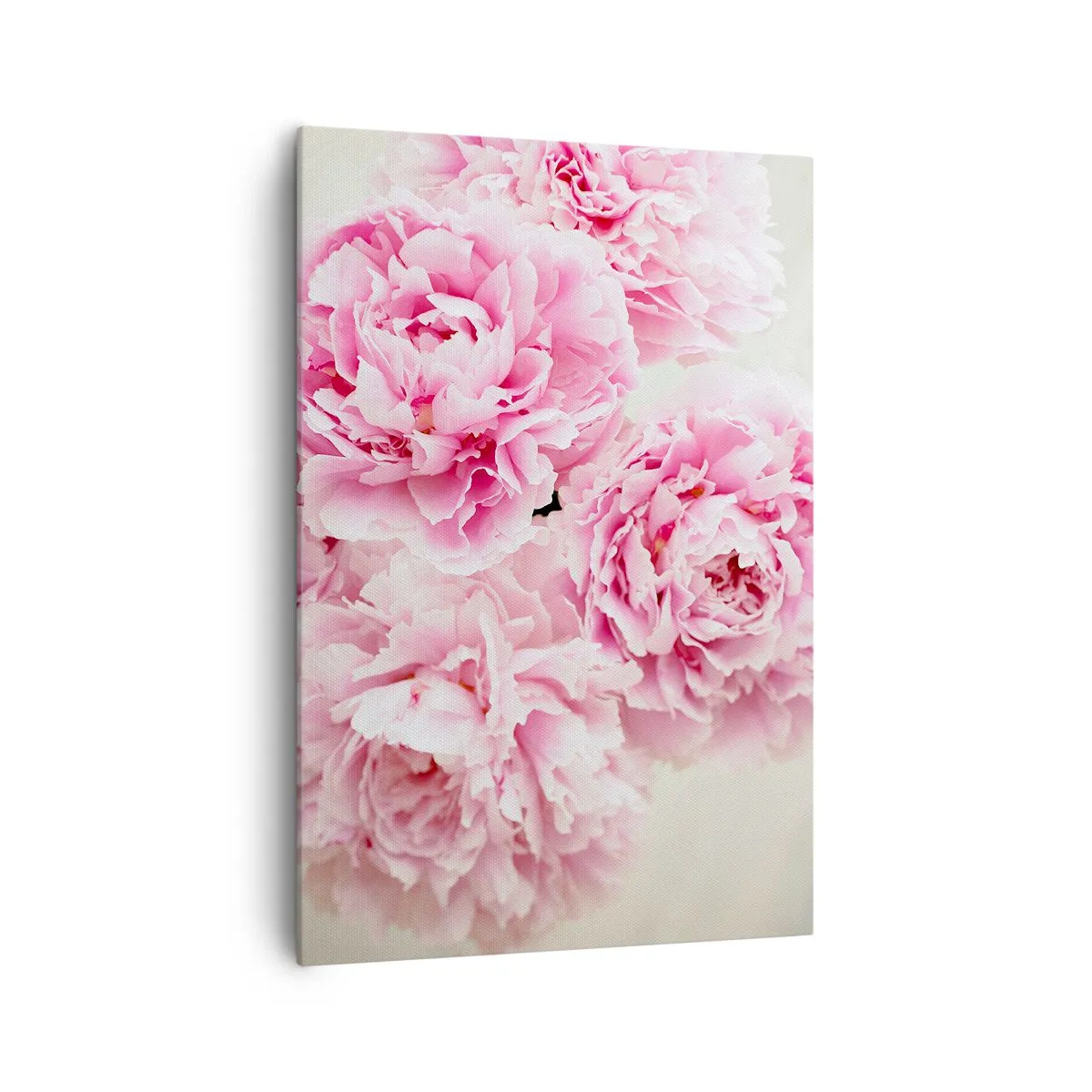 Impression sur toile - Image sur toile - Un bouquet de pivoines roses sur fond clair - 70x100cm - En glamour rose - Décoration murale moderne pour le salon et la chambre ARTTOR
