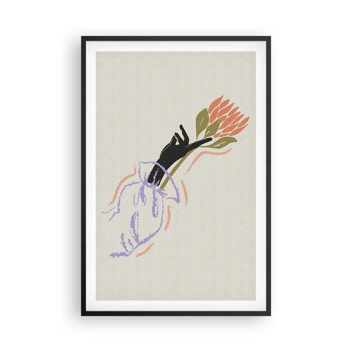 Affiche dans un cadre noir - Poster - Touche fraternelle - 61x91 cm