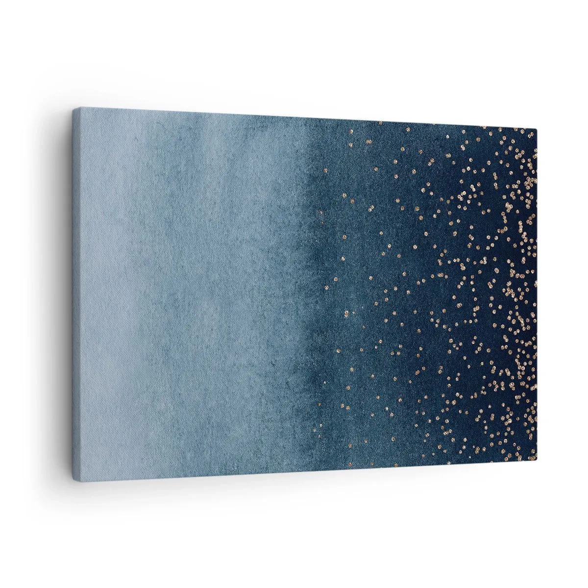 Impression sur toile - Image sur toile - Dégradés bleus avec de subtils accents dorés - 70x50cm - Composition - phases bleues - Décoration murale moderne pour le salon et la chambre ARTTOR
