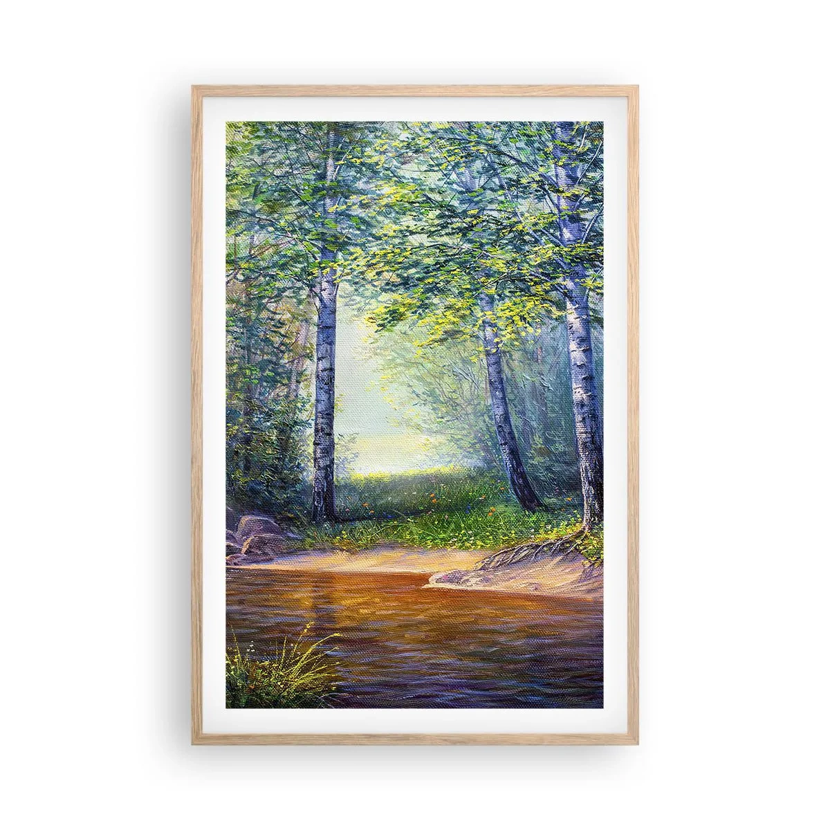 Affiche dans un chêne clair - Poster - Paysage idyllique - 61x91 cm