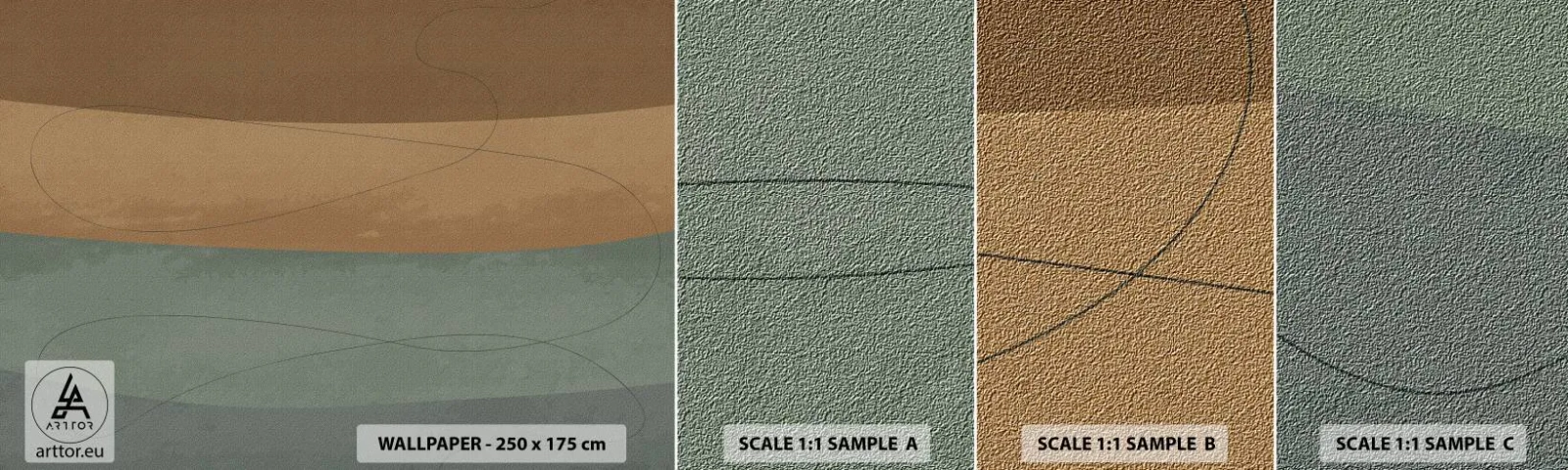 Échantillon de Papier Peint Autocollant Deluxe Sticker - Composition horizontale - Abstraction, Morceau, Art moderne - 100x30 cm