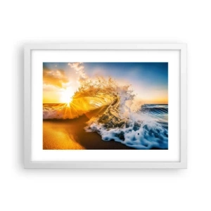 Affiche dans un cadre blanc - Poster - S'amuser dans le sable - 40x30 cm