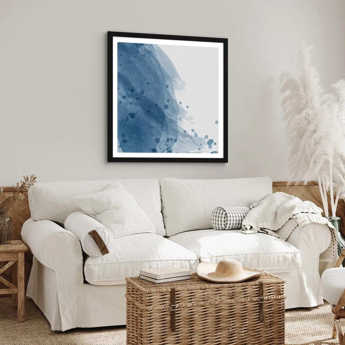 Affiche dans un cadre noir - Poster - Tulle bleu - 40x40 cm