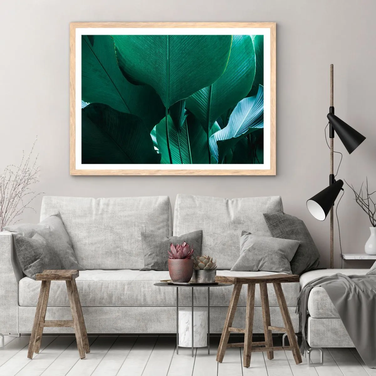 Affiche dans un chêne clair - Poster - Tourné vers la lumière - 50x40 cm