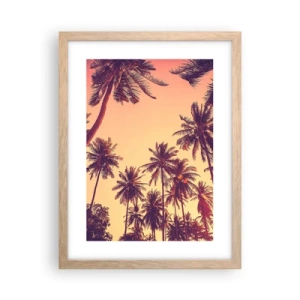 Affiche dans un chêne clair - Poster - Variation tropicale - 30x40 cm