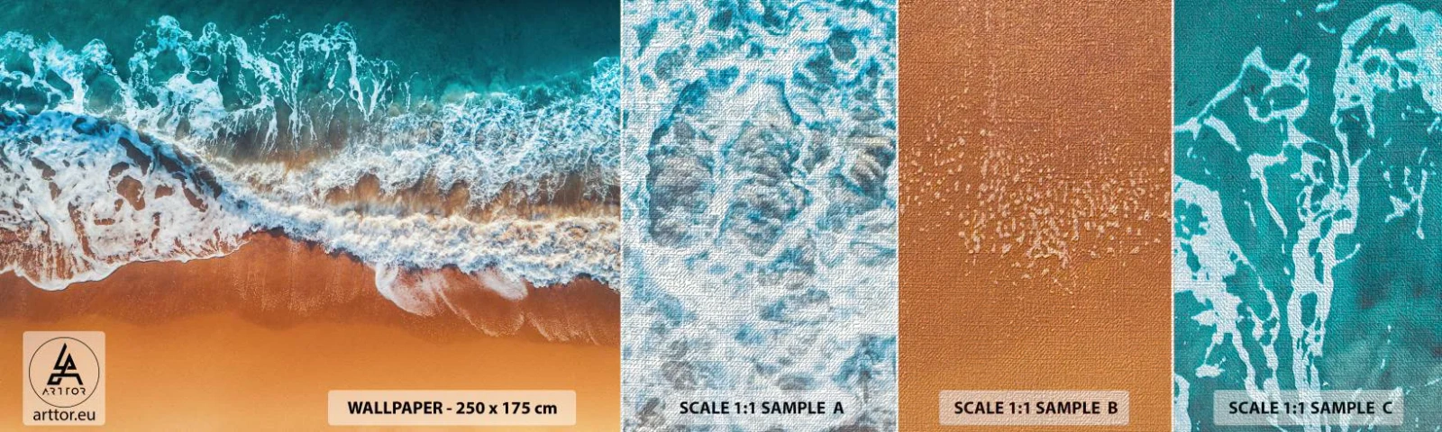 Échantillon de Papier Peint Premium Canvas - Toujours ensemble - Paysage, Mer, Plage - 100x30 cm