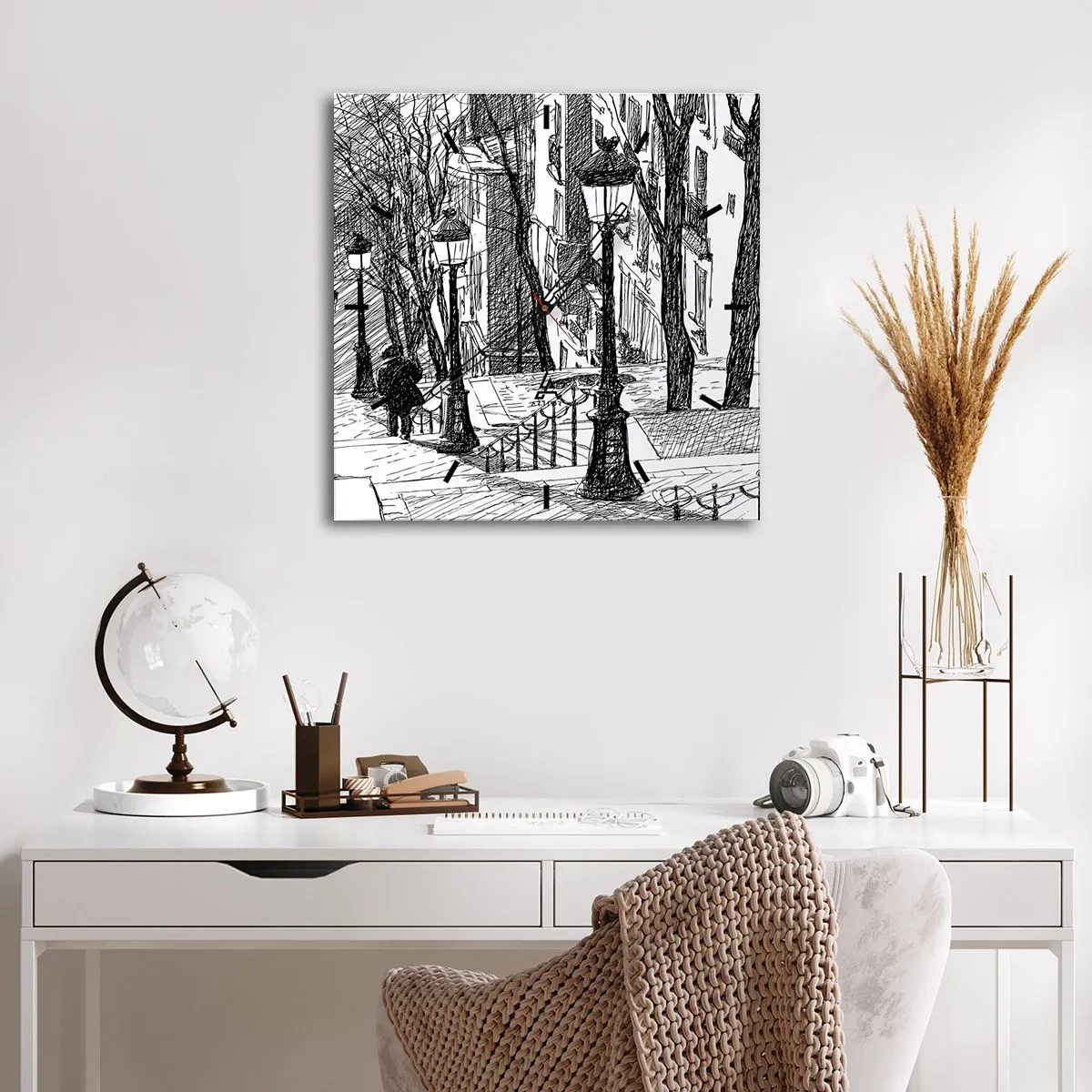 Horloge murale - Pendule murale - Une histoire d'amour ou une histoire d'horreur ? - 40x40 cm