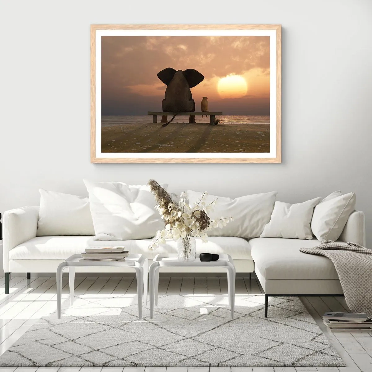 Affiche dans un chêne clair - Poster - C'est bon de garder le silence ensemble - 70x50 cm