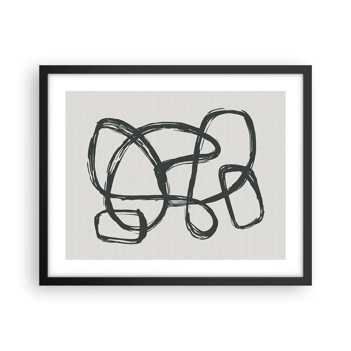 Affiche dans un cadre noir - Poster - Abstraction en boucle - 50x40 cm