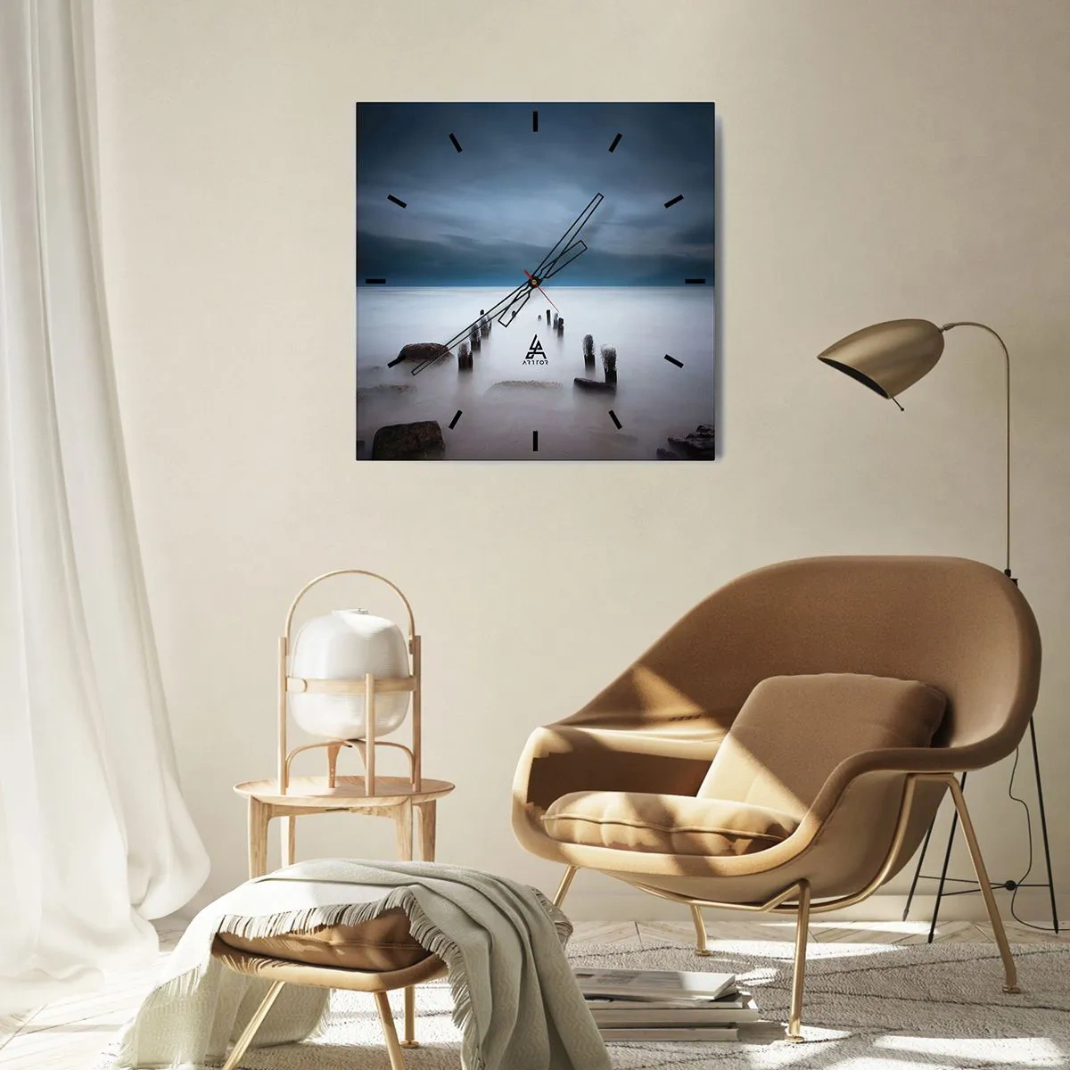 Horloge murale - Pendule murale - Lac pensif - 30x30 cm