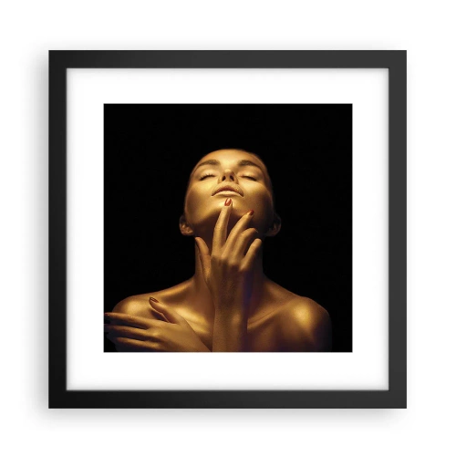 Affiche dans un cadre noir - Poster - Comme de la soie dorée - 30x30 cm
