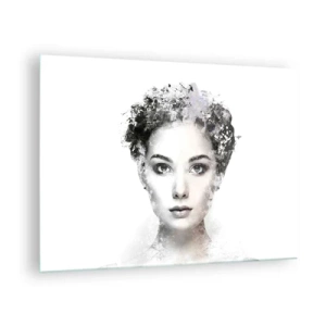 Impression sur verre - Image sur verre - Visage de femme à l'aquarelle sur fond blanc - 70x50cm - Un portrait extrêmement stylé - Décoration murale moderne pour le salon et la chambre ARTTOR