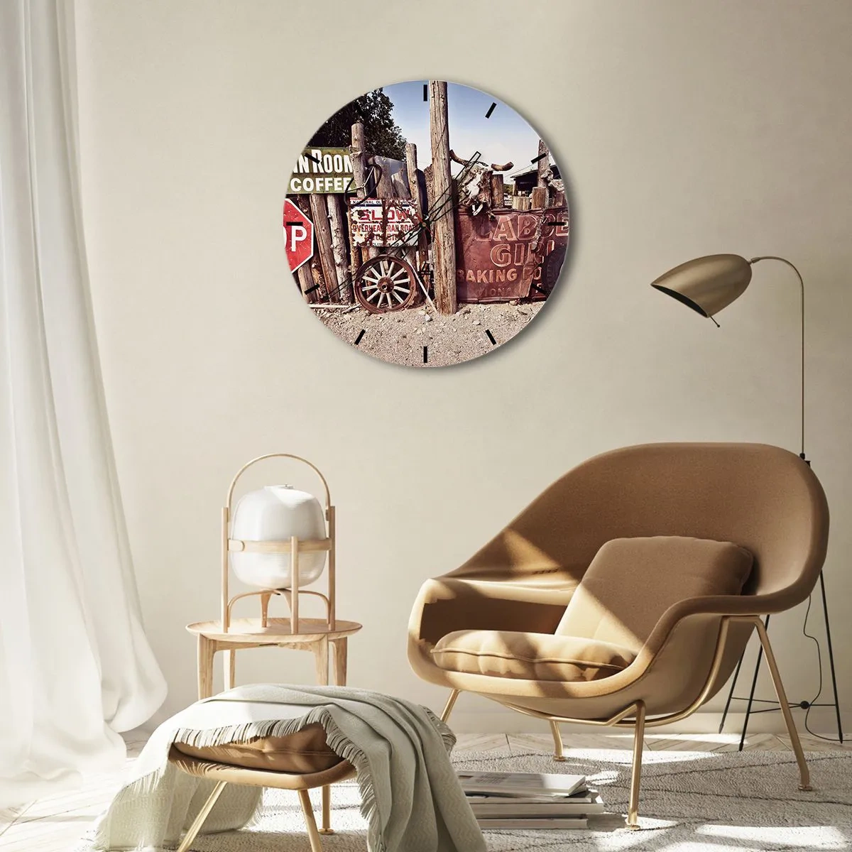 Horloge murale - Pendule murale - Et le temps s'est arrêté - 30x30 cm