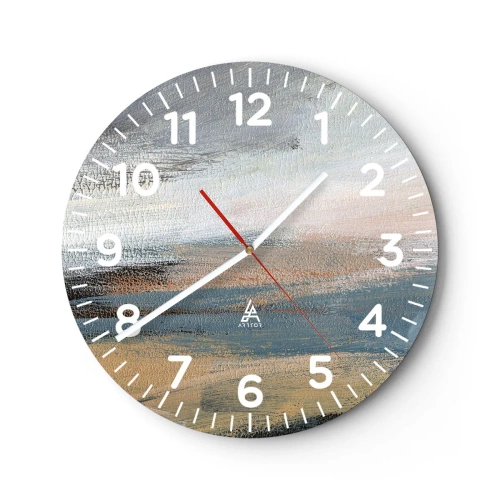 Horloge murale - Pendule murale - Abstraction : paysage nordique - 30x30 cm