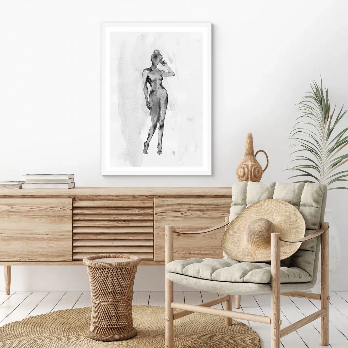 Affiche dans un cadre blanc - Poster - Etude de l'idéal de la féminité - 30x40 cm