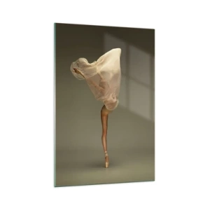 Impression sur verre - Image sur verre - Une danseuse flottant dans les airs avec du tissu - 70x100cm - Il va bientôt s'envoler - Décoration murale moderne pour le salon et la chambre ARTTOR