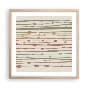 Affiche dans un chêne clair - Poster - Notation musicale des couleurs - 50x50 cm