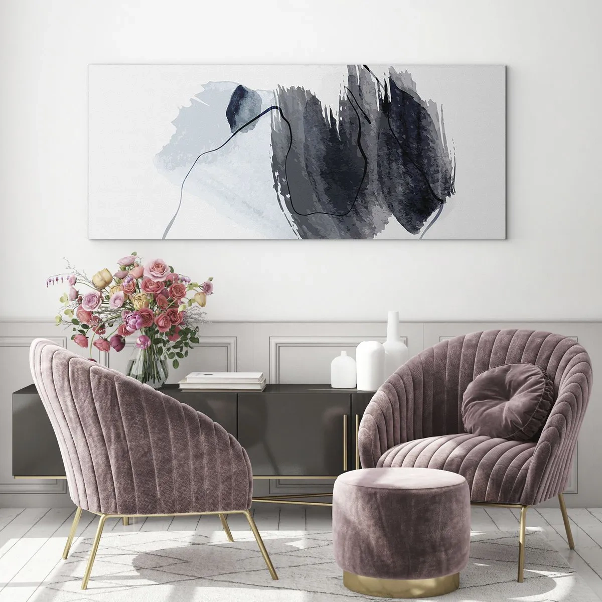 Impression sur verre - Image sur verre - Intensité et mouvement - 90x30 cm