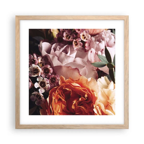 Affiche dans un chêne clair - Poster - Enveloppé de beauté - 40x40 cm