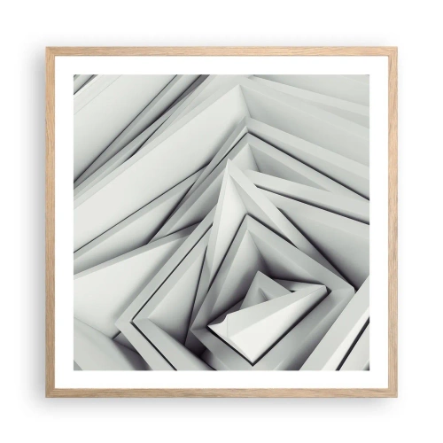 Affiche dans un chêne clair - Poster - Bourgeon d’angles vifs - 60x60 cm