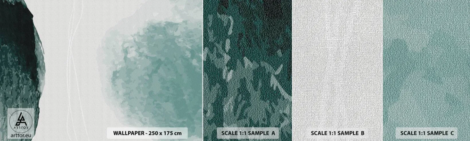 Échantillon de Papier Peint Premium Canvas - Rencontre avec le brouillard - Moderne, Minimaliste, Abstraction - 100x30 cm