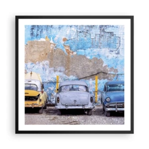 Affiche dans un cadre noir - Poster - Rencontre de vétérans - 60x60 cm