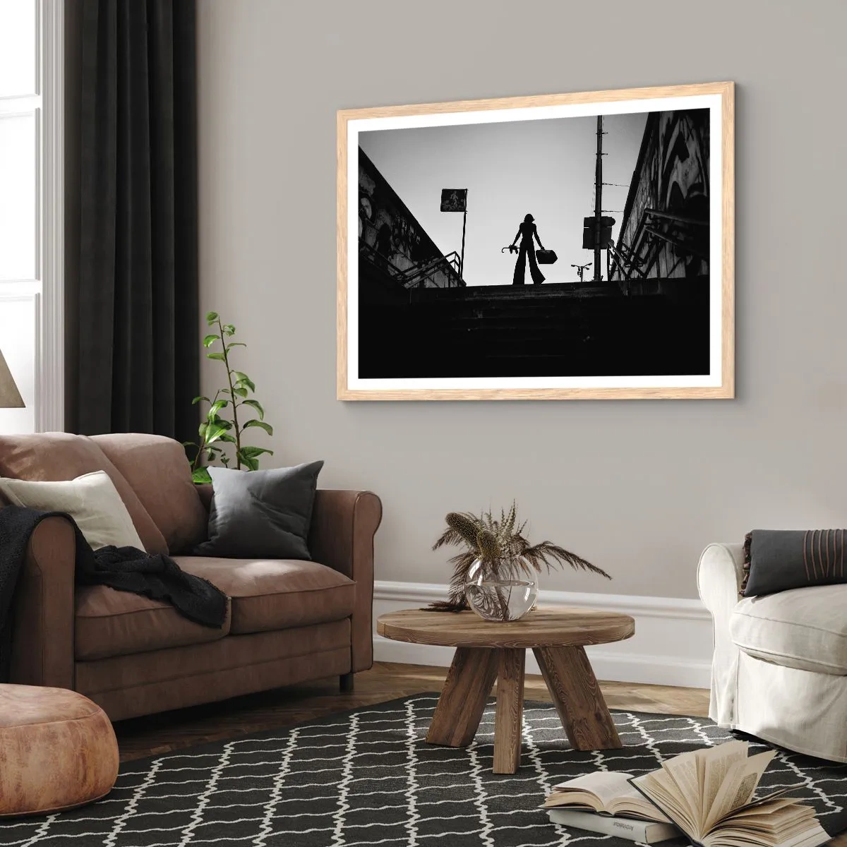 Affiche dans un chêne clair - Poster - Pèlerinage urbain - 50x40 cm