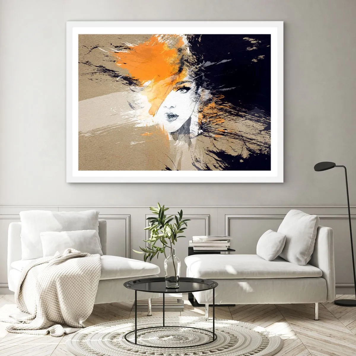 Affiche dans un cadre blanc - Poster - Et la lumière fut - 100x70 cm