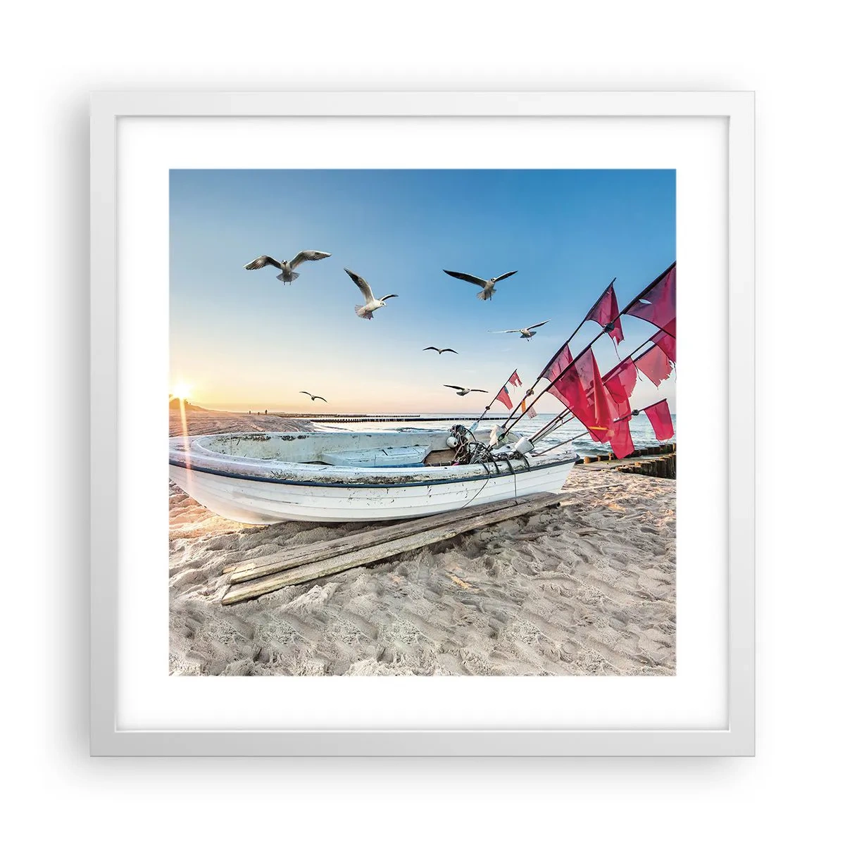 Affiche dans un cadre blanc - Poster - Repos mérité - 40x40 cm