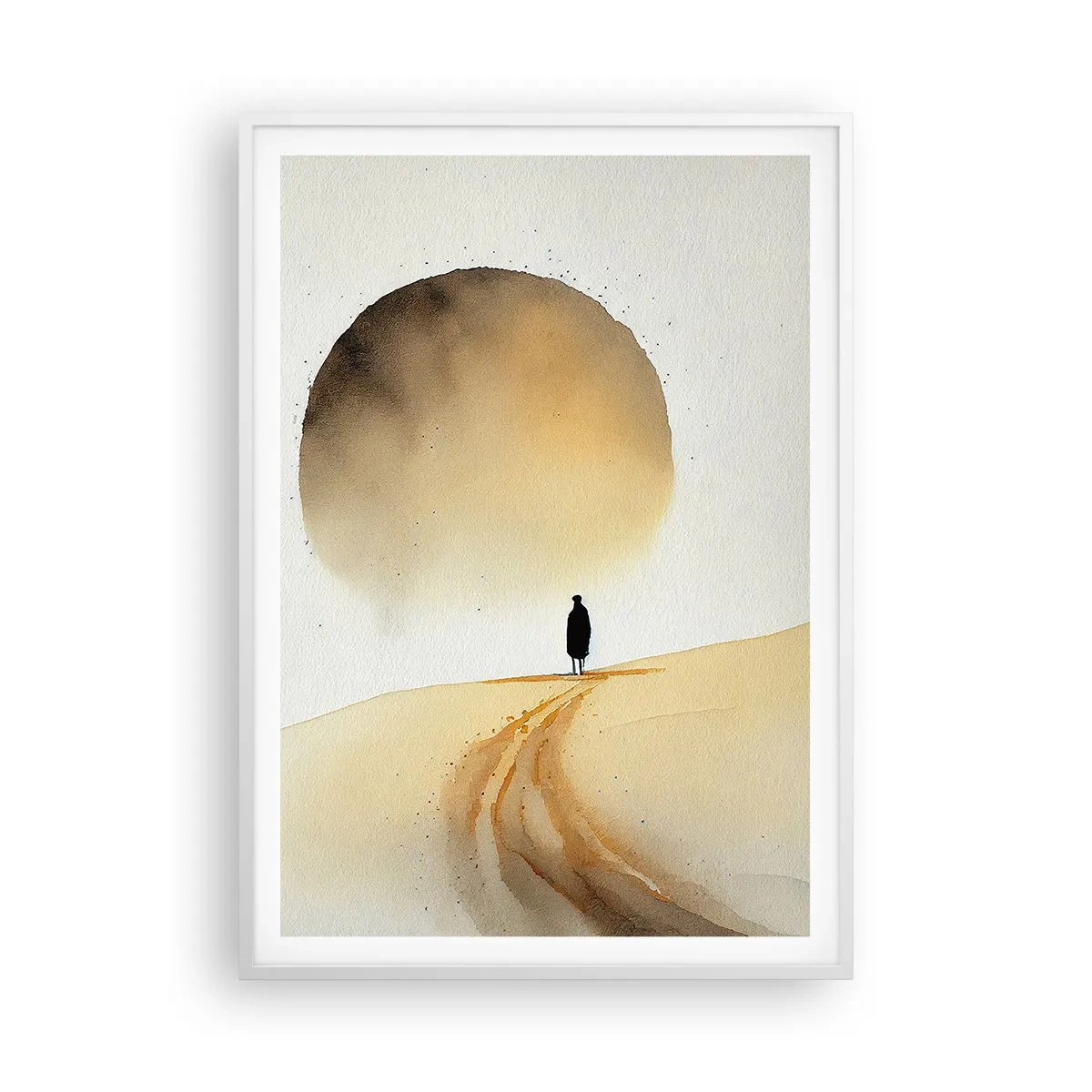 Affiche dans un cadre blanc - Poster - Toujours solitaire - 70x100 cm