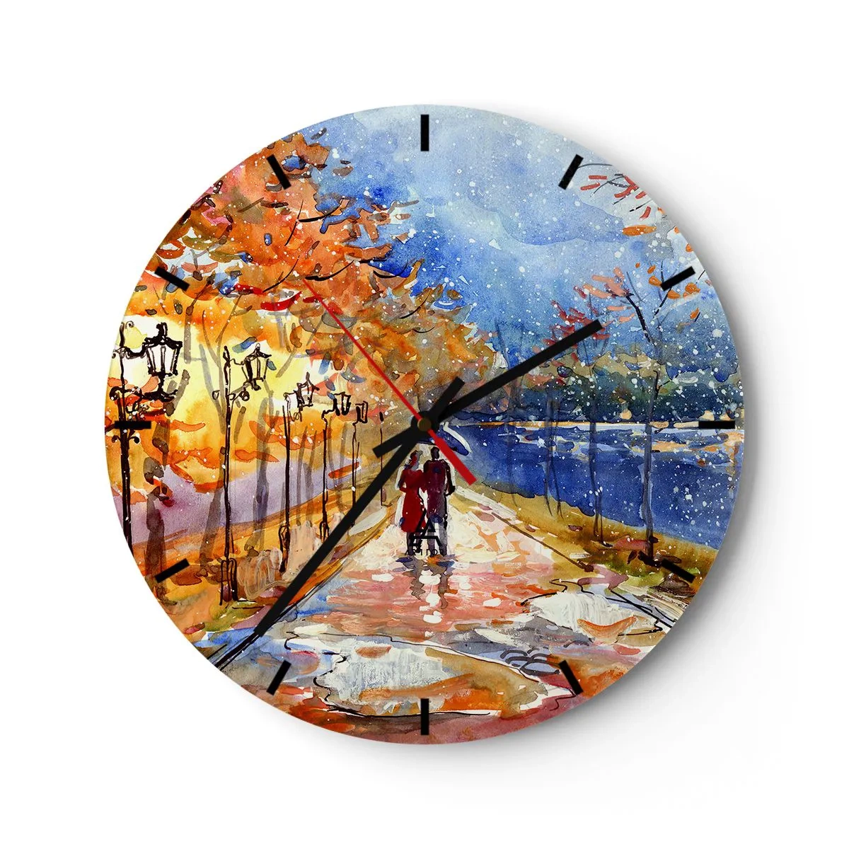 Horloge murale - Pendule murale - Ensemble jusqu'au bout du temps - 40x40 cm