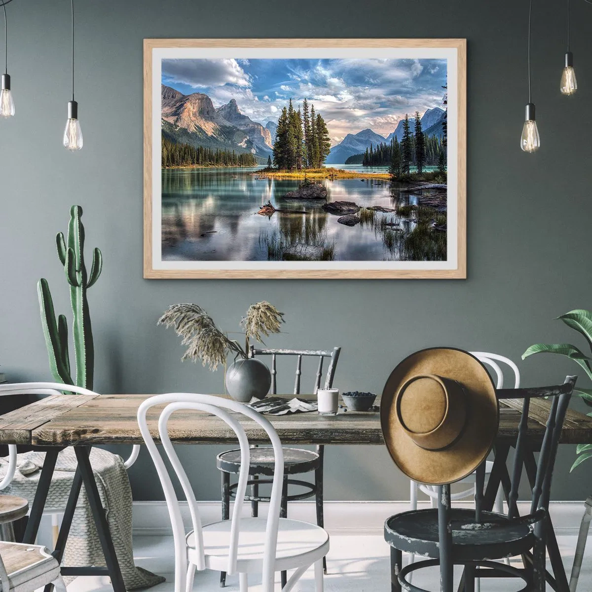 Affiche dans un chêne clair - Poster - Sous les grandes eaux claires - 50x40 cm