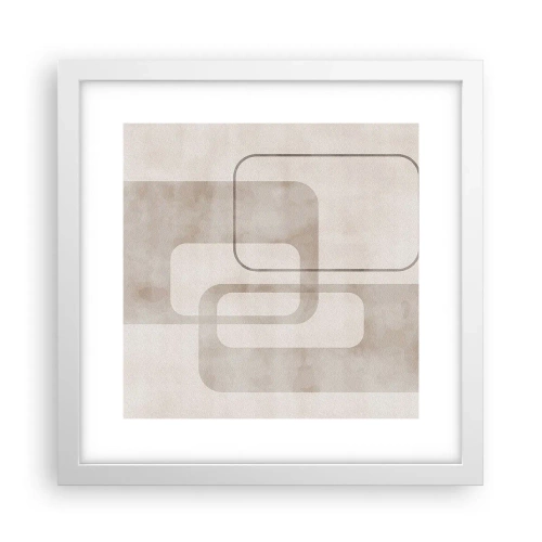 Affiche dans un cadre blanc - Poster - Fugue géométrique - 30x30 cm