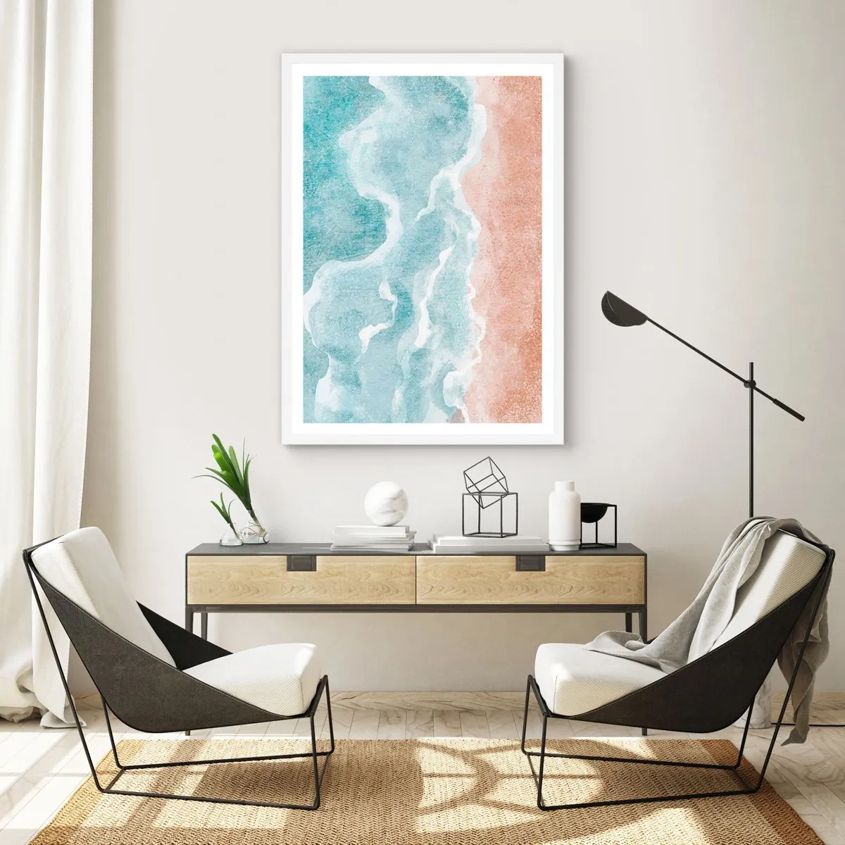 Affiche dans un cadre blanc - Poster - Abstraction du nuage - 30x40 cm