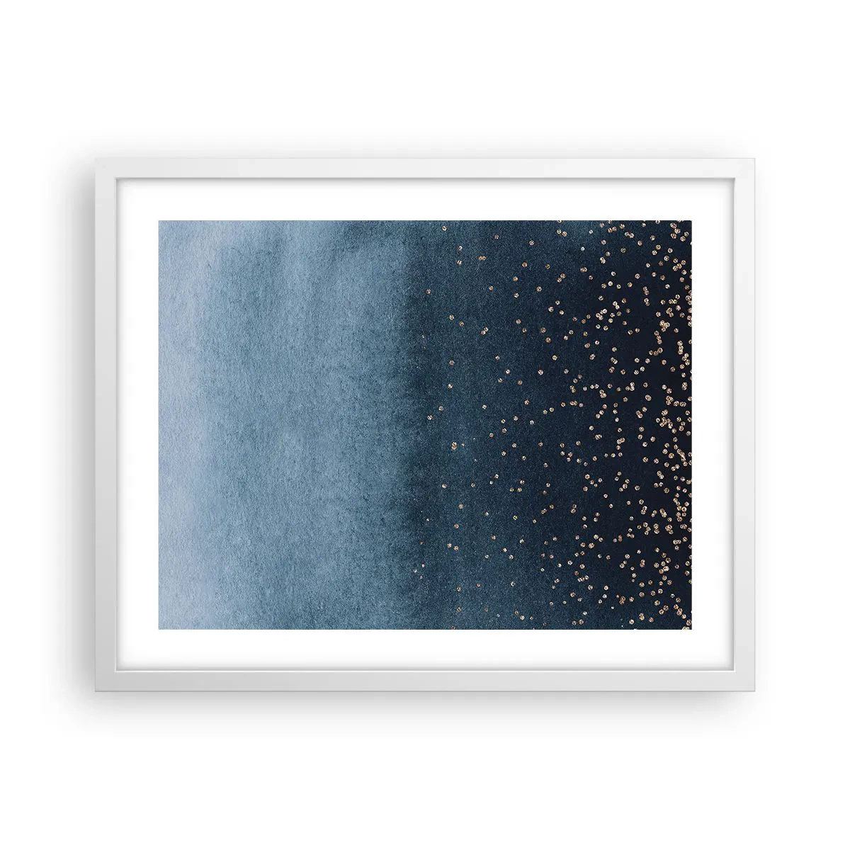 Affiche dans un cadre blanc - Poster - Composition - phases bleues - 50x40 cm