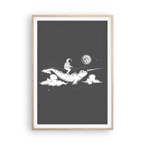 Affiche dans un chêne clair - Poster - Cavalier de l'espace - 70x100 cm