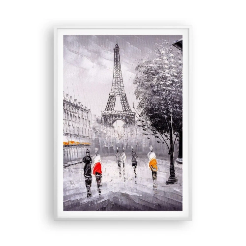Affiche dans un cadre blanc - Poster - Balade parisienne - 70x100 cm