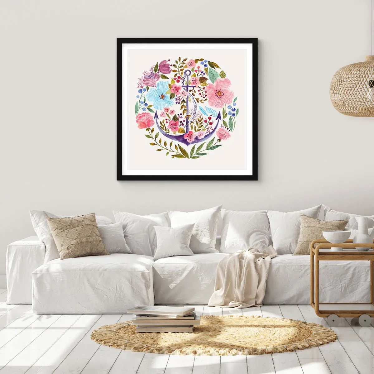 Affiche dans un cadre noir - Poster - Le beau rêve du marin - 60x60 cm