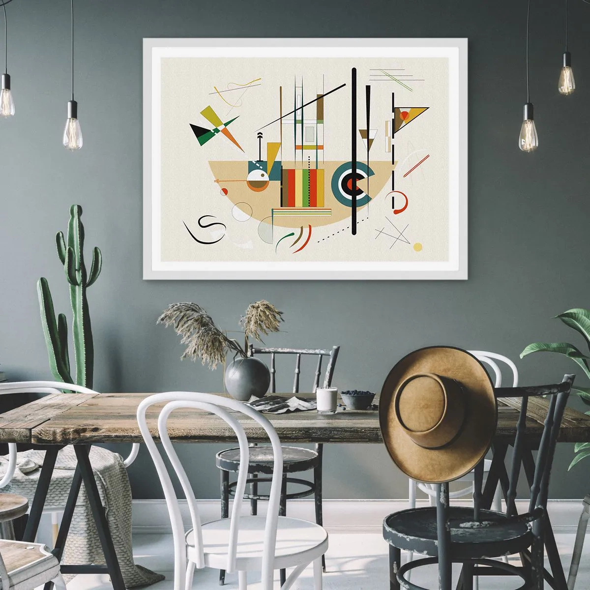 Affiche dans un cadre blanc - Poster - Et le monde s’amuse - 100x70 cm