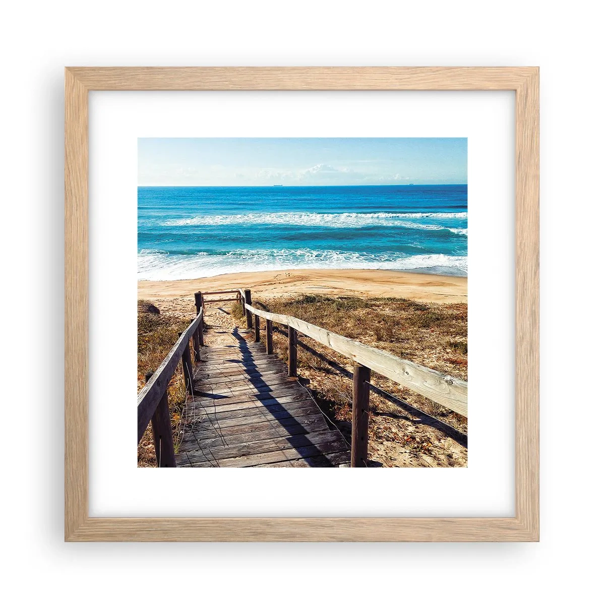 Affiche dans un chêne clair - Poster - Cours! - 30x30 cm