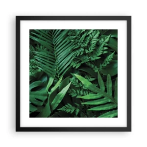 Affiche dans un cadre noir - Poster - Emmitouflé de verdure - 40x40 cm